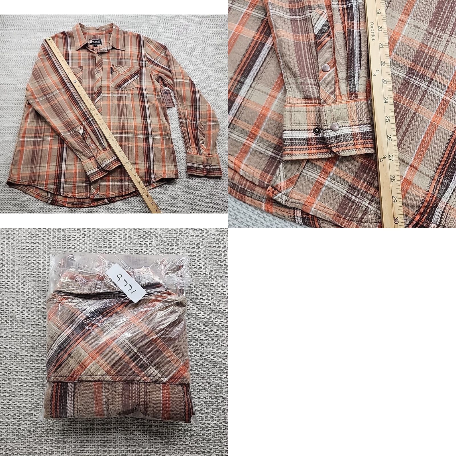 Vintage Outback Trading Company Long Sleeve Shirt Sz Large Snap Up Plaid Caleb NEW Mens Size US L / EU 52-54 / 3 - 9 Thumbnail