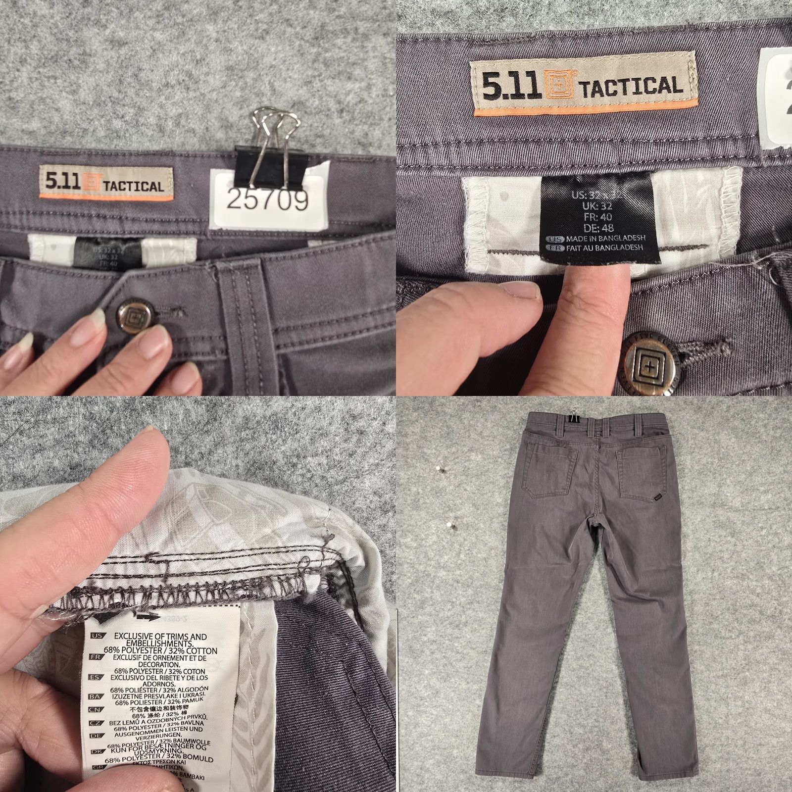 Vintage 5.11 511 Tactical Pants Men 32x32 Chino Gray Workwear Size US 32 / EU 48 - 9 Thumbnail
