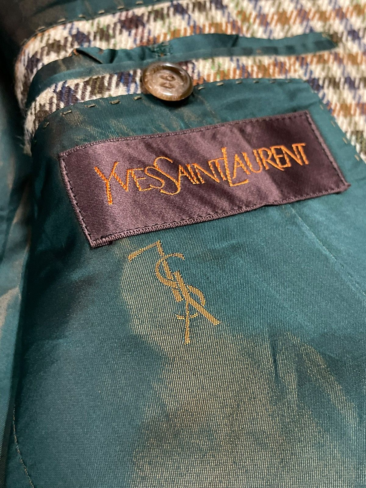Yves Saint Laurent Vintage Yves Saint Laurent Single Breasted Plaid Wool Blazer Size US M / EU 48-50 / 2 - 18 Thumbnail