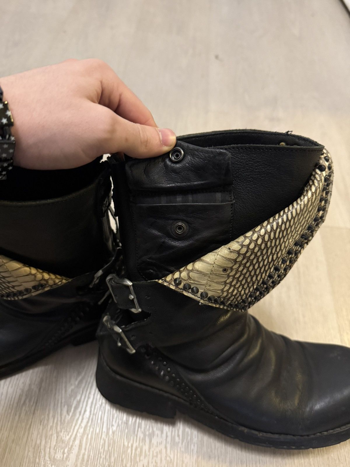 KMRii KMRii 2000s Snakeskin Studded Crush Boots w/ Buckle Size US 9.5 / EU 42-43 - 3 Thumbnail
