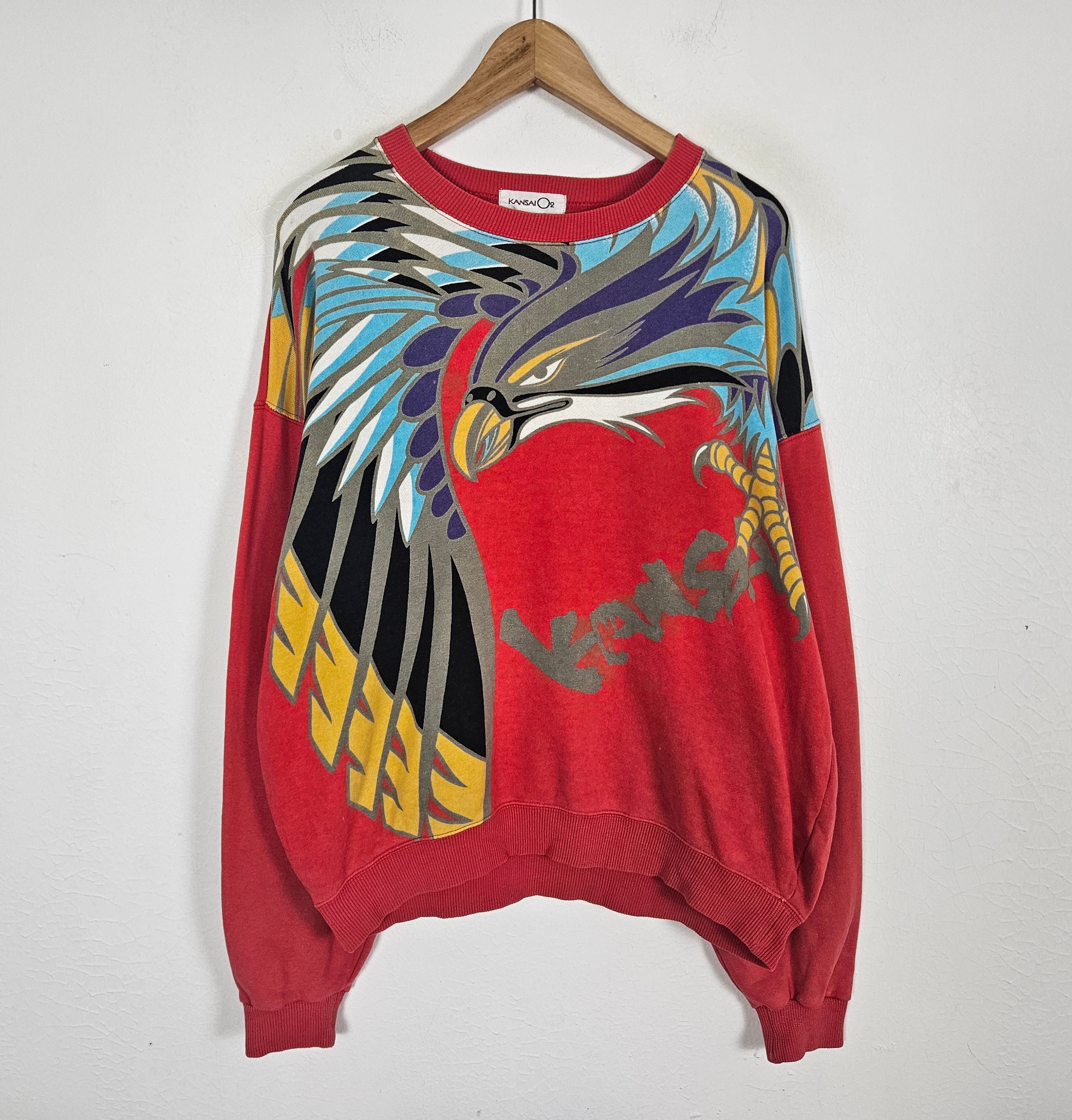 Designer × Kansai Yamamoto Vintage Kansai Yamamoto Kansai O2 Phoenix sweatshirt Size US XL / EU 56 / 4 - 2 Thumbnail