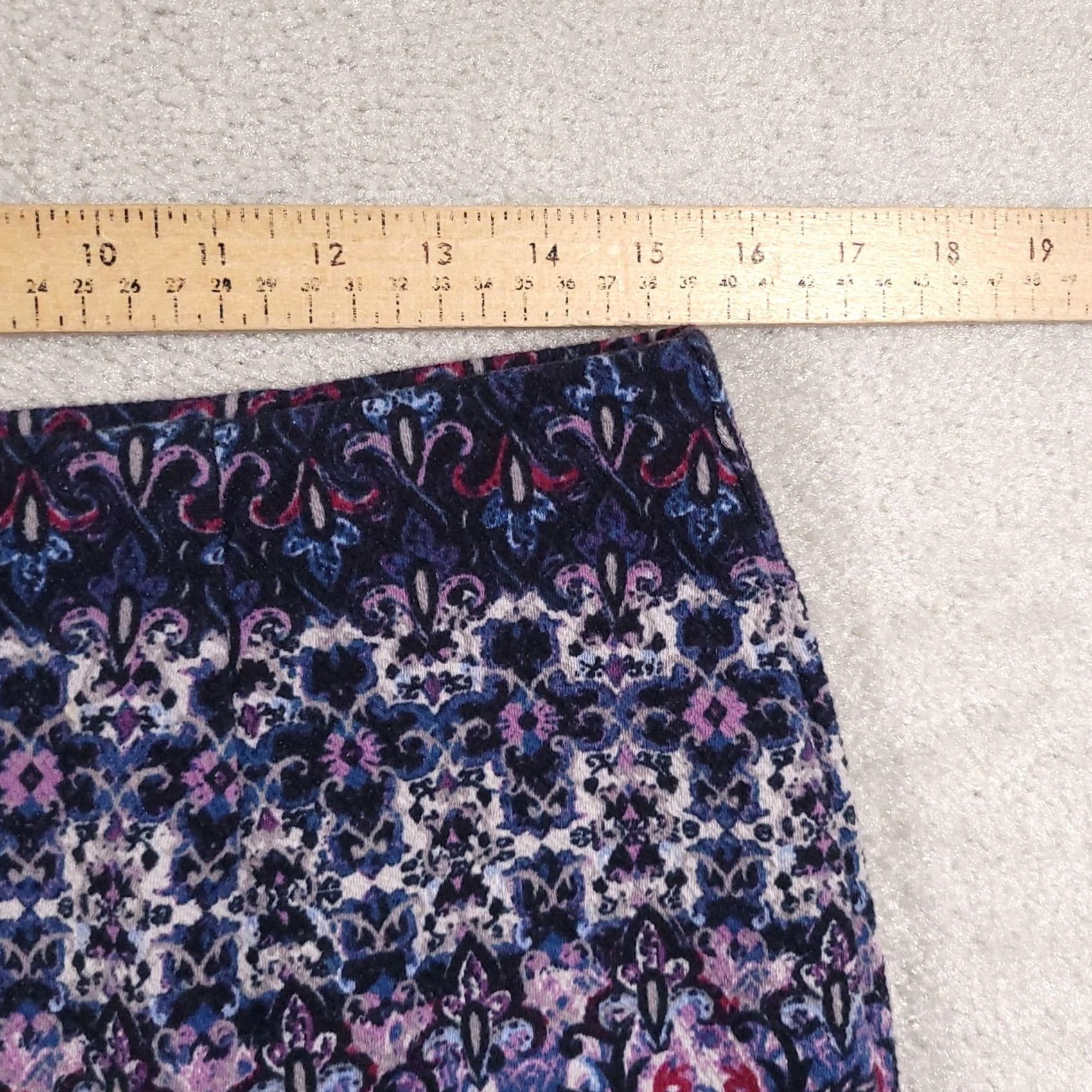 J. Jill J Jill Skirt Womens Small Lined Pull On Stretch Jacquard Floral Pattern Knee Length Multicolor Paisley 90s Art Bohemian Festival Womens Size 28" / US 6 / IT 42 - 5 Thumbnail