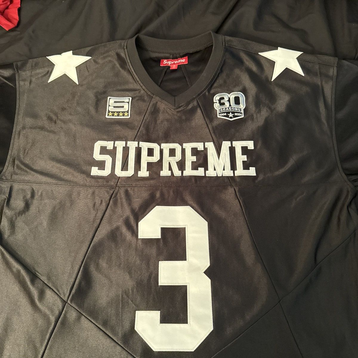 Supreme Star Football Jersey Black FW24