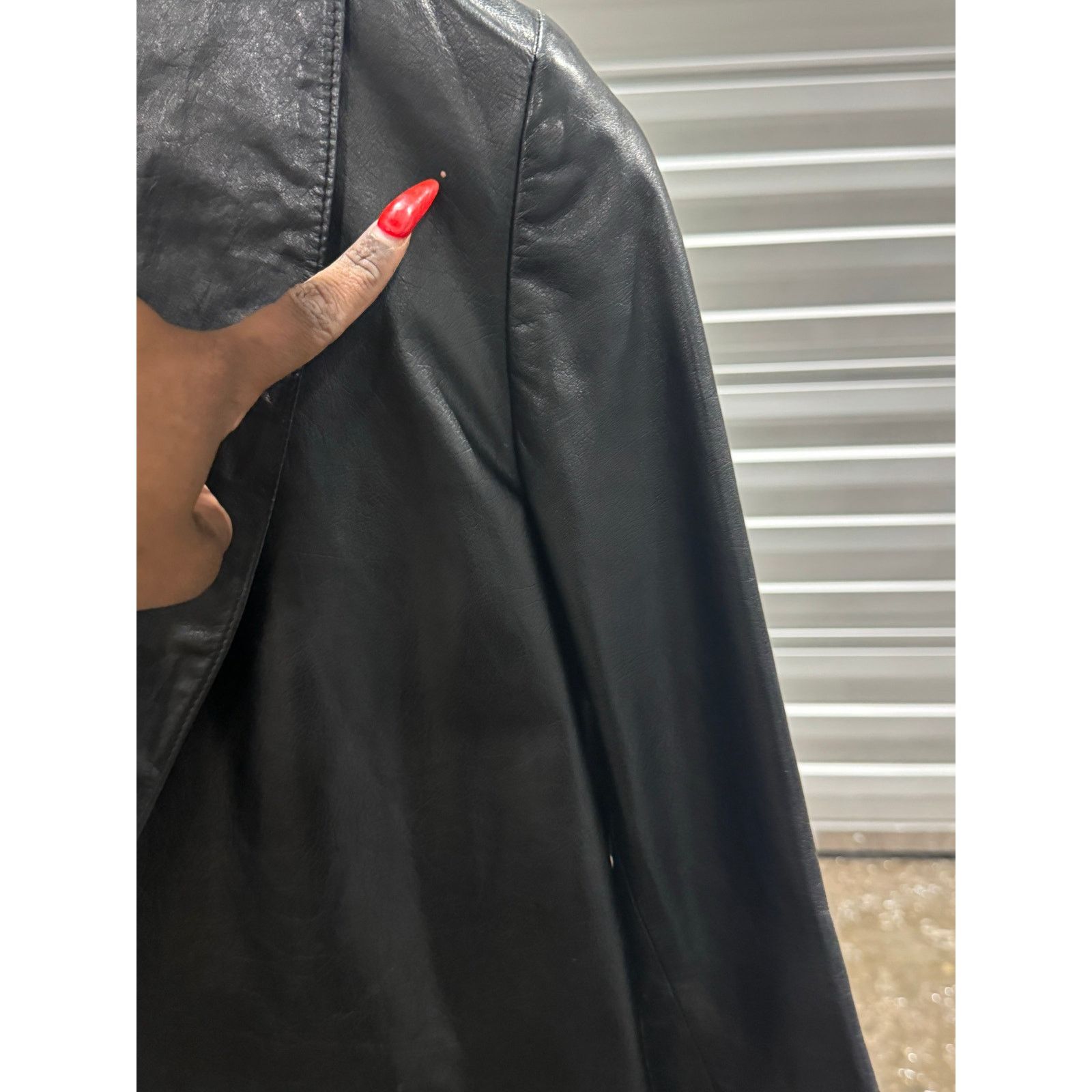 Vintage blk leather blazer Size S / US 4 / IT 40 - 3 Thumbnail