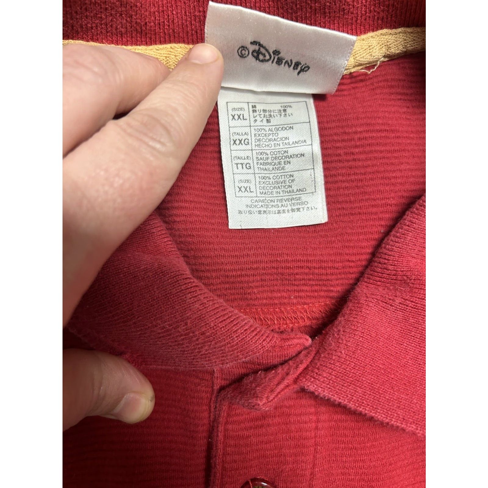 Disney VINTAGE Disney Walt World Men's Red Polo Shirt Sz 2XL Short Sleeve Mickey Mouse Read Polo Shirt VTG Size US XXL / EU 58 / 5 - 7 Thumbnail
