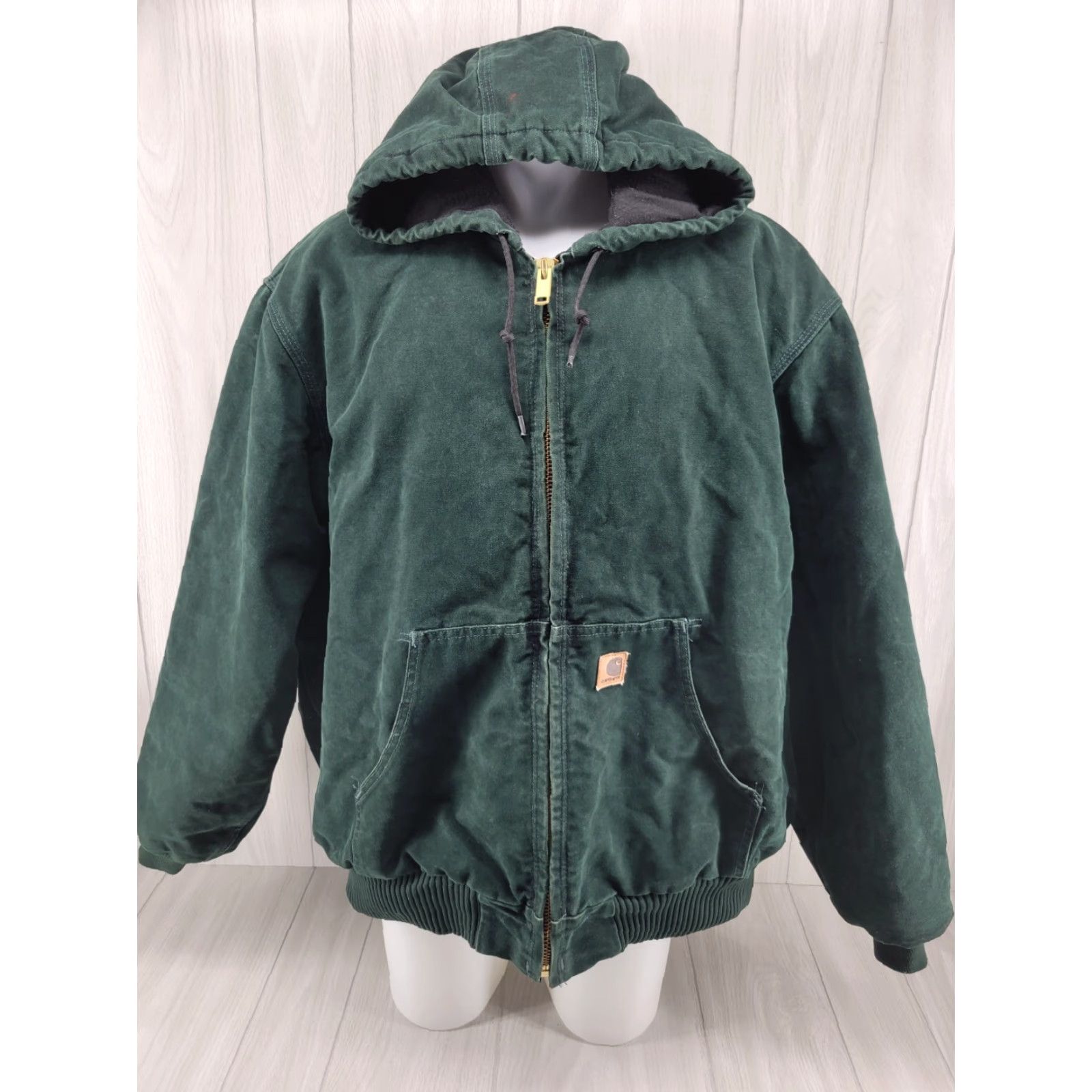 Carhartt Carhartt J130 SPC Green Hooded Duck Canvas 3XL Zip Quilt Lined Jacket Coat Size US XXL / EU 58 / 5 - 2 Thumbnail
