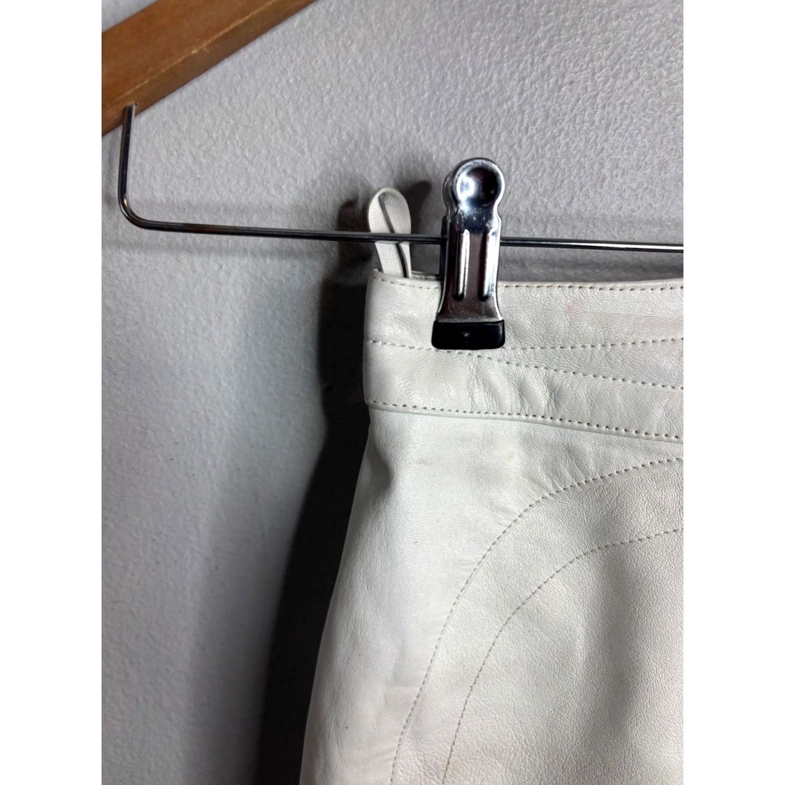 Vintage VINTAGE Jitrois White Leather Skirt Size 36 Women Short Pencil 90s Grunge France Leather Zipper Regular XS? Size 25" / US 0 / IT 36 - 5 Thumbnail