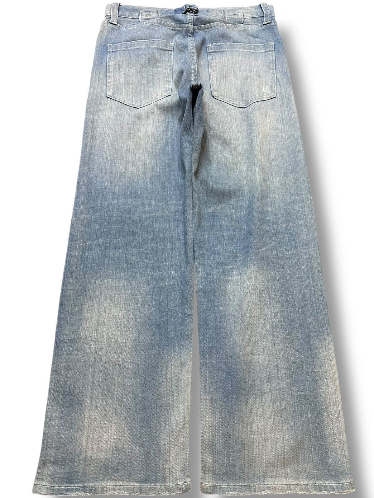 The Unbranded Brand Vintage Barnyardstorm Baggy Buckle Belt Distressed Denim Size US 29 - 4 Thumbnail