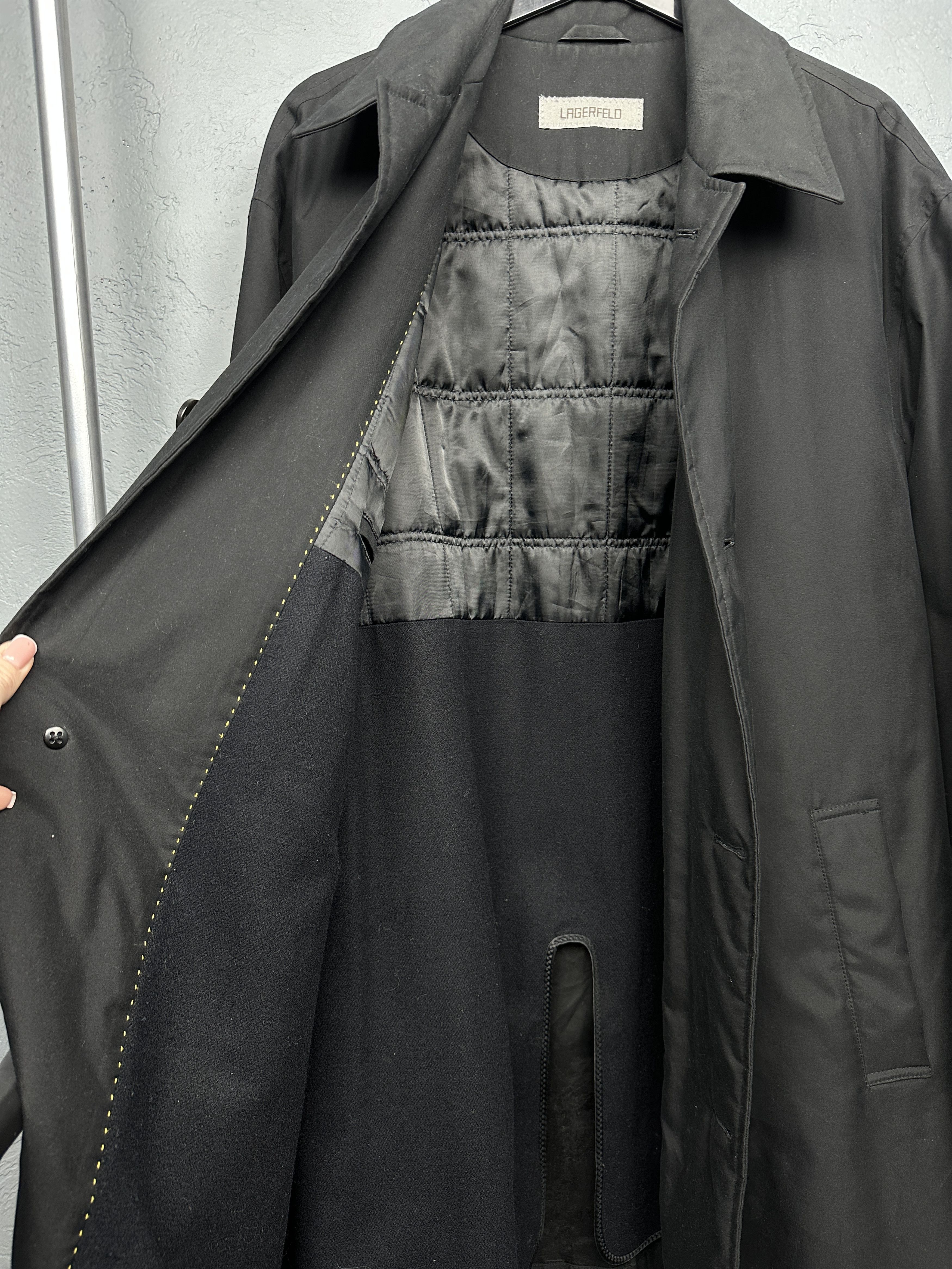 Karl Lagerfeld Lagerfeld Mens Trench Coat Jacket Size US L / EU 52-54 / 3 - 5 Thumbnail