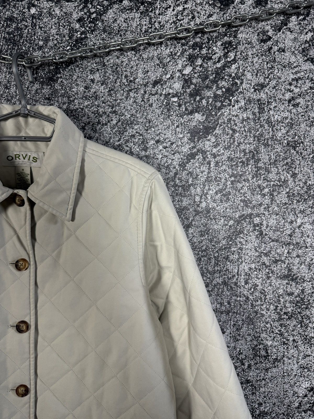 Orvis Women’s Orvis Quilted Jacket Cream Coat Button Up Size M Size M / US 6-8 / IT 42-44 - 2 Thumbnail