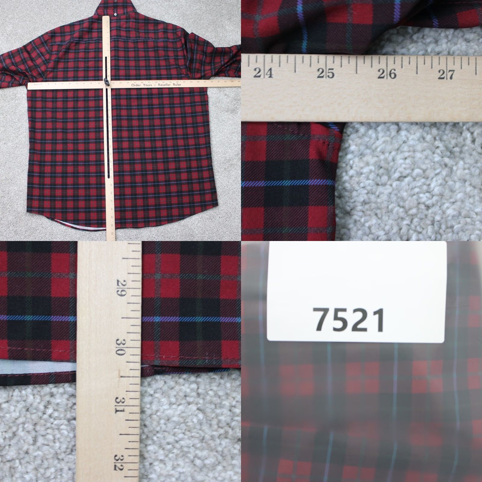 Vintage Construct Shirt XL Red/Black Plaid Slim Fit 4-Way Stretch Button-Up L/S Men’s Vintage No Size US XL / EU 56 / 4 - 8 Thumbnail