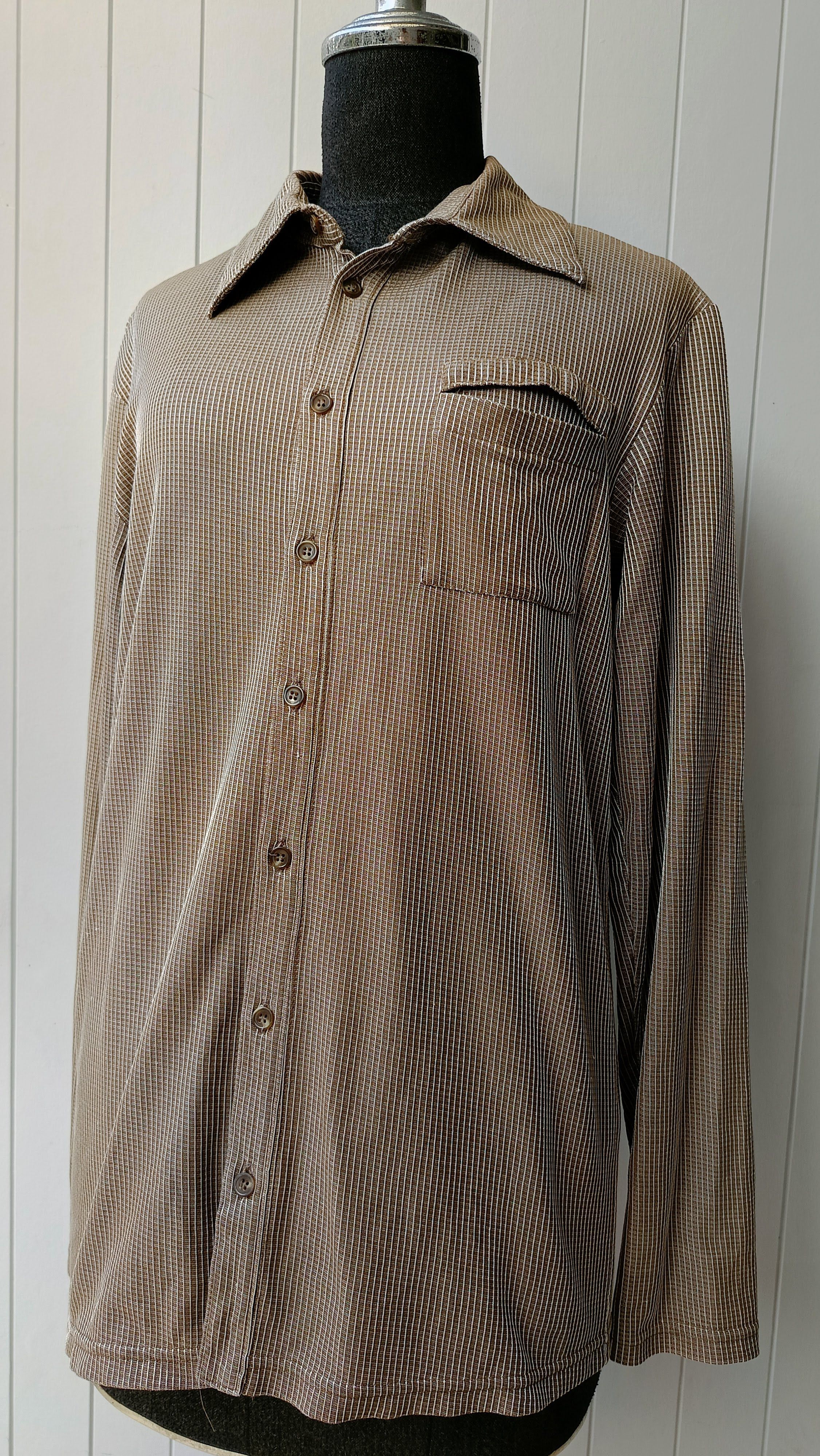 Issey Miyake Issey Miyake IM product men Japan brown striped rayon shirt Size US S / EU 44-46 / 1 - 1 Thumbnail