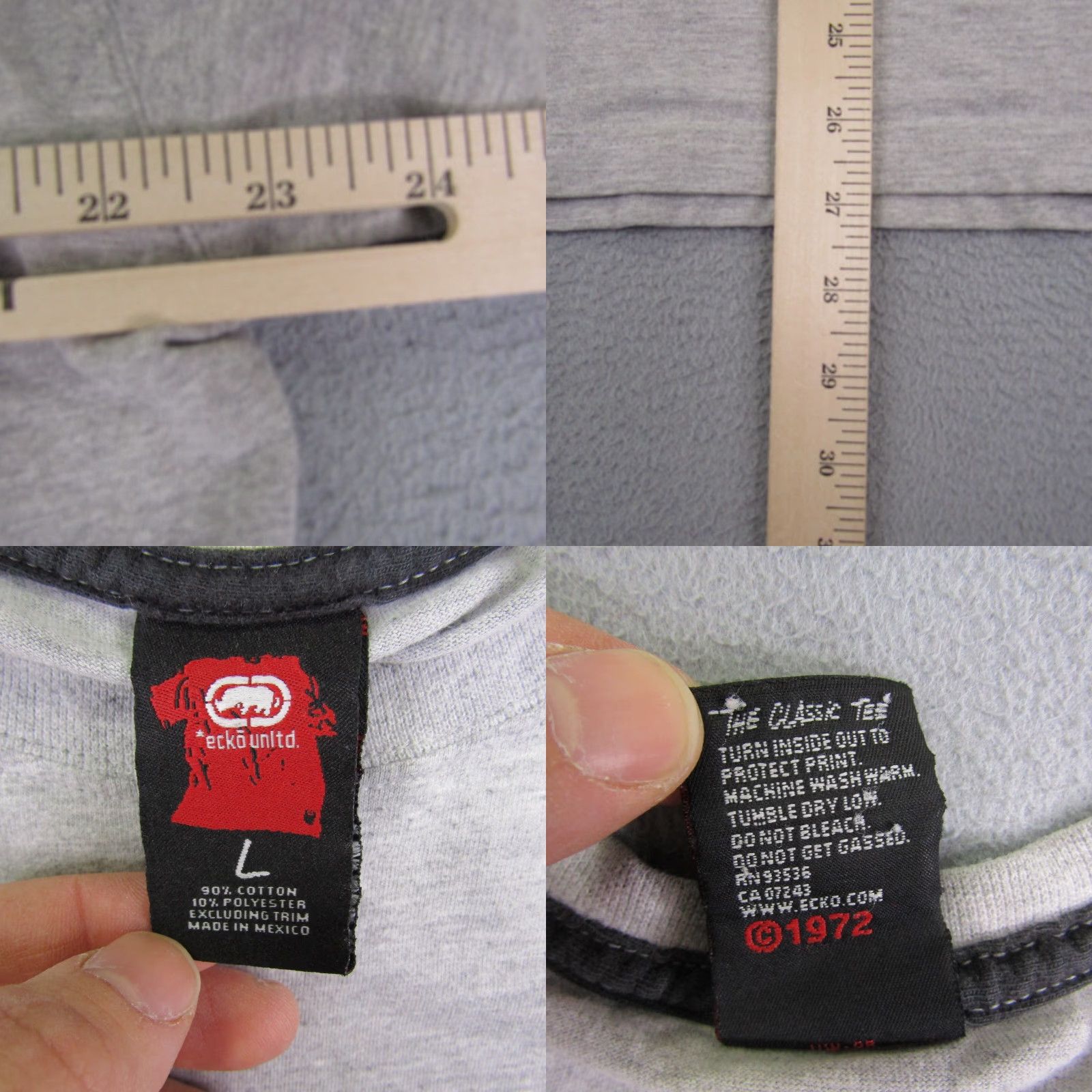 Ecko Unltd. VINTAGE Ecko Unltd Mens T-Shirt Short Sleeve Crew Neck Large Gray Hip Hop 90s Size US L / EU 52-54 / 3 - 8 Thumbnail
