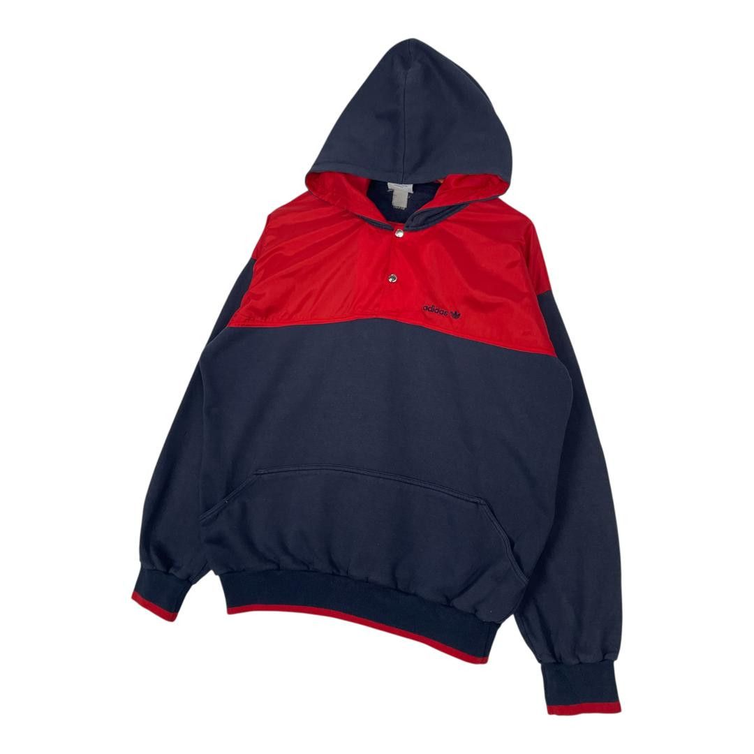 Adidas Rare Adidas Colour Block-Two Type Fabric-Snap Button Hoodie Size US L / EU 52-54 / 3 - 2 Thumbnail