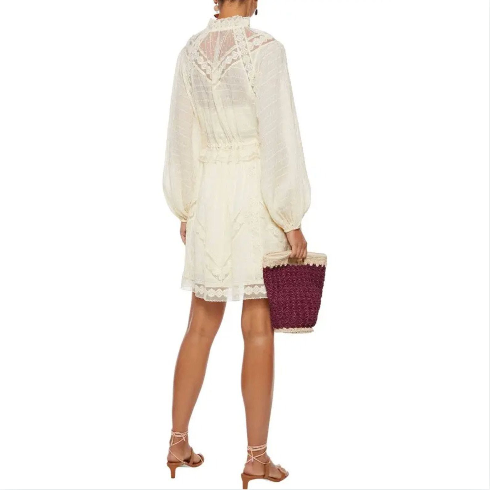 Zimmermann ZIMMERMANN Sabotage Lace Yellow Mini Dress EUC $895 Sz 1 S Size S / US 4 / IT 40 - 3 Thumbnail