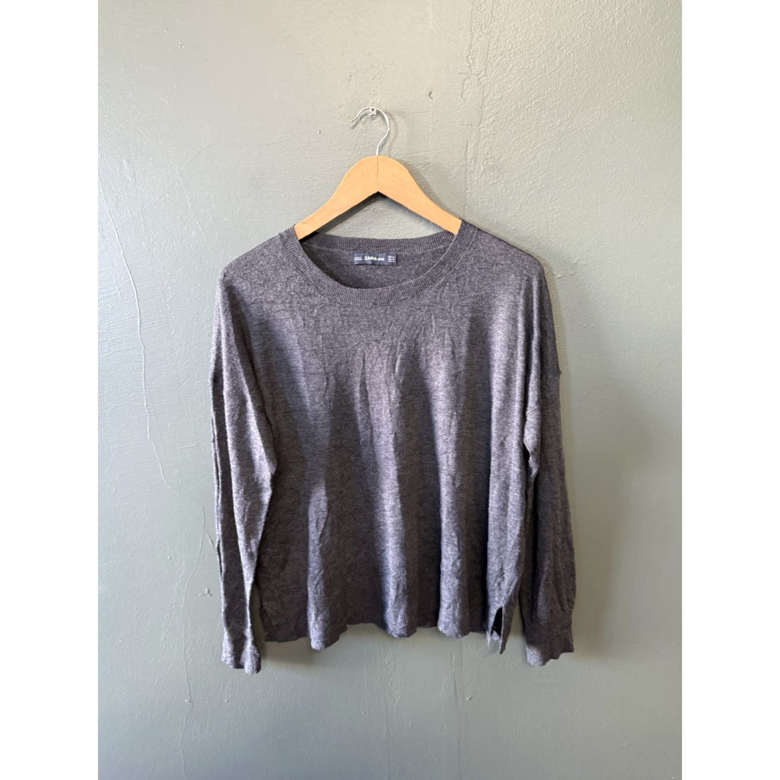 Zara Zara Knit Pullover Sweatshirt Womens XL Gray Long Sleeve Lightweight Knit Sweater Size XL / US 12-14 / IT 48-50 - 2 Thumbnail