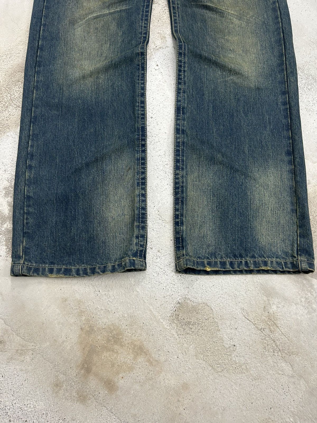 20471120 Embroidered Jeans Baggy with Patches Mud Washed Size US 32 / EU 48 - 4 Thumbnail