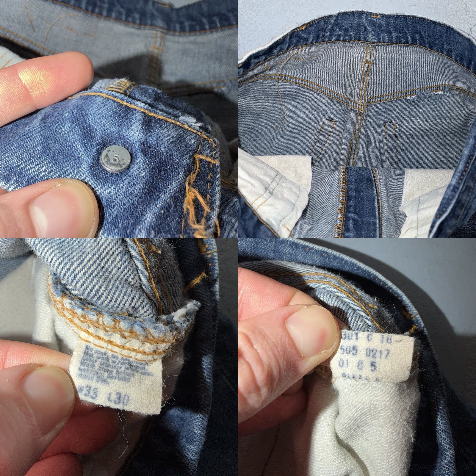 Levi's VINTAGE Levi's 505 Jeans Mens Regular 33x30 Blue Denim Levi’S 501 Series 70s 80s USA Single Stitch Straight Size US 33 - 9 Thumbnail