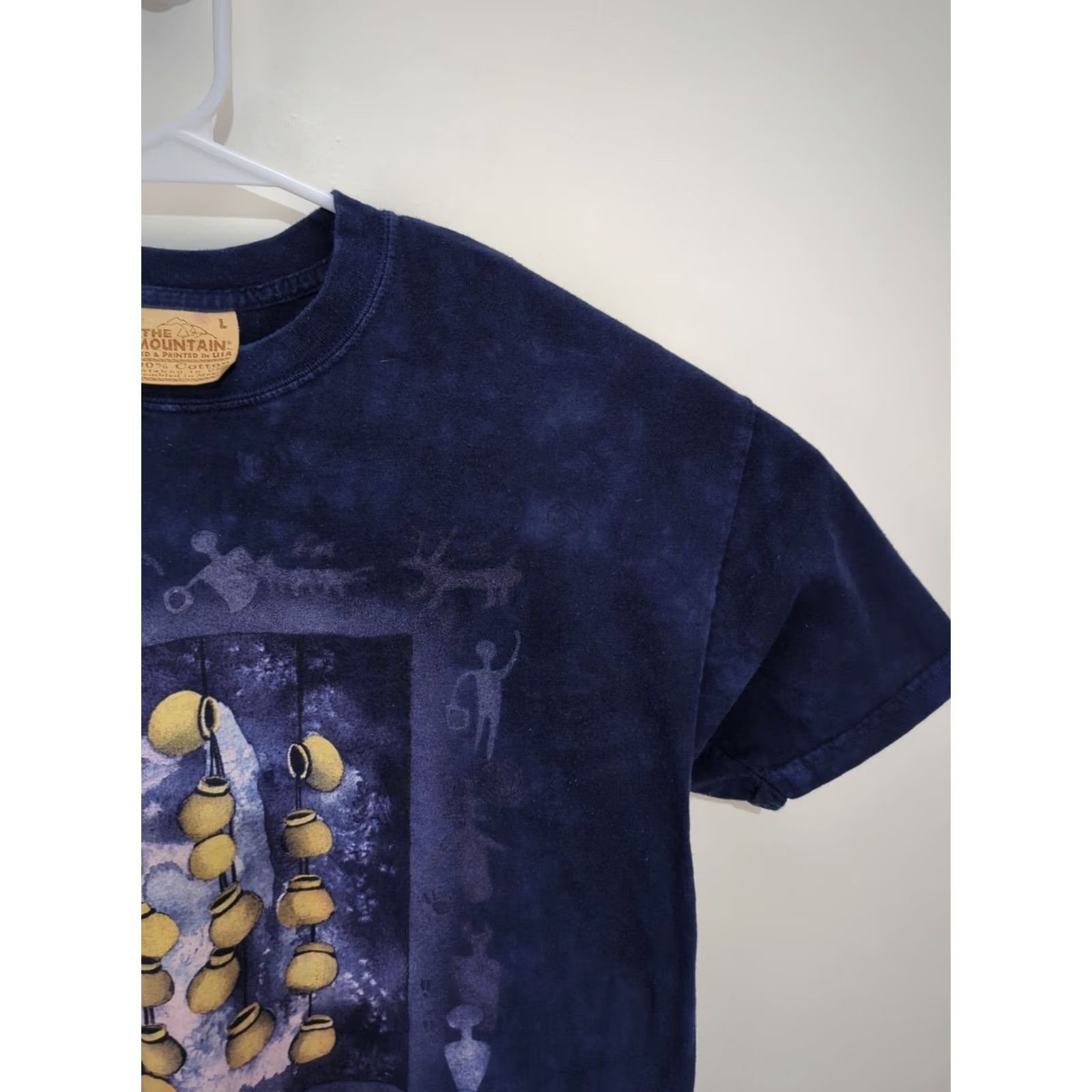 The Mountain VINTAGE The Mountain T-Shirt Mens Large Blue Stone Wash Tie Dye Ancient Egypt Hieroglyphs Shirt Mens Large Size US L / EU 52-54 / 3 - 5 Thumbnail