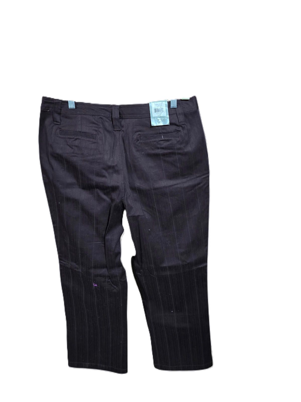 Sonoma Sonoma Lifestyle Stretch Brown Pinstriped Dress Pants Size 38" / US 16 / IT 52 - 2 Thumbnail