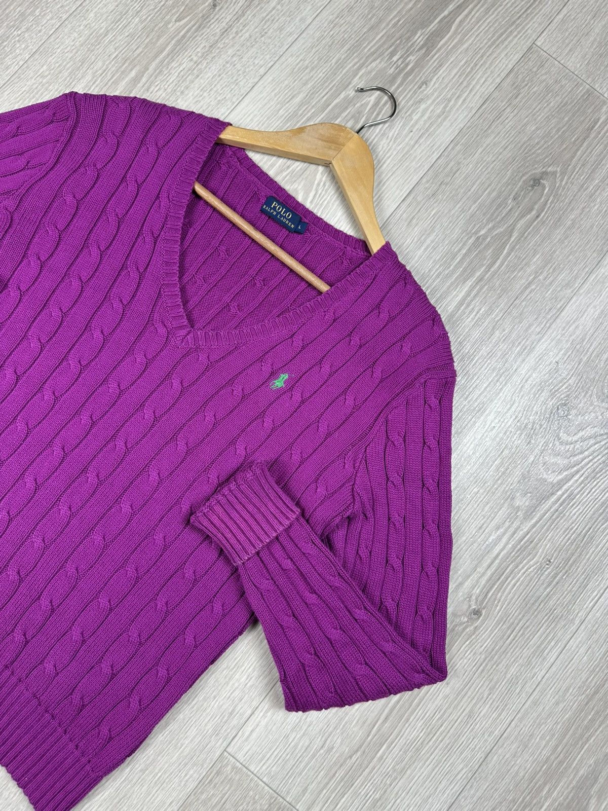 Polo Ralph Lauren × Ralph Lauren × Vintage Polo Ralph Lauren Knit V-neck Sweater Women’s Size L Size L / US 10 / IT 46 - 2 Thumbnail