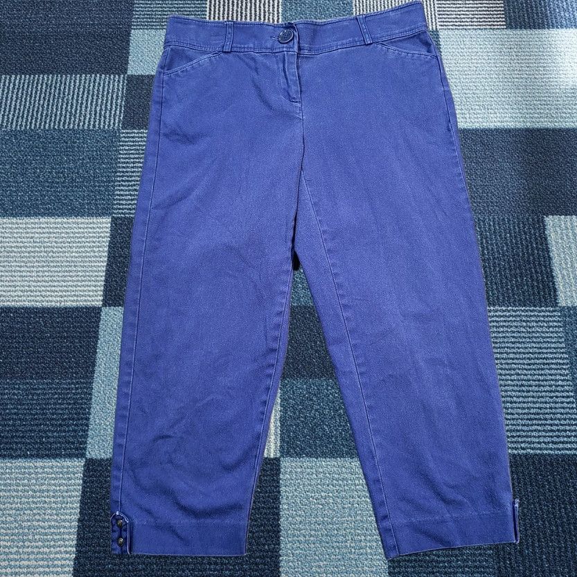 Vintage Counterparts Pants Womens 2P Petites Purple Capri Low Rise Straight Zip Closure Size 26" / US 2 / IT 38 - 1 Thumbnail