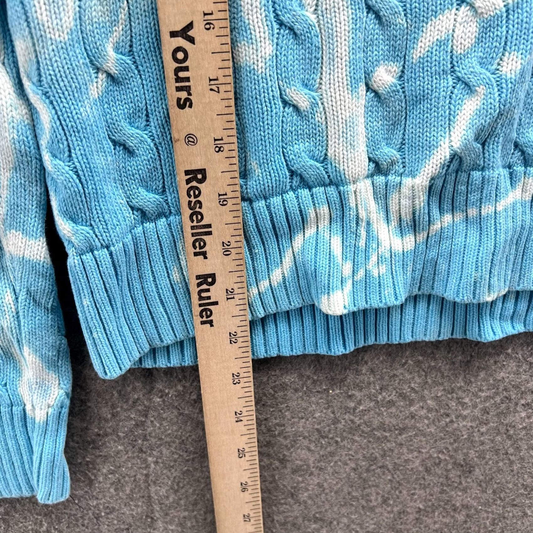 Ralph Lauren VINTAGE Lauren Ralph Lauren Sweater Women Small V-Neck Cable-Knit Blue LRL Fleece Geometric Pattern Size S / US 4 / IT 40 - 4 Thumbnail