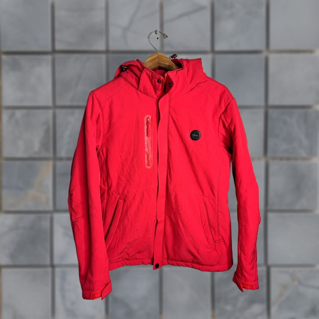 Vintage Venustas Heat Men’s Red Full Zip Heated Jacket W/Hood Size S - Regular Fit, Softshell, Logo, Zipper, Outdoor/Workwear Jacket Size US S / EU 44-46 / 1 - 1 Thumbnail