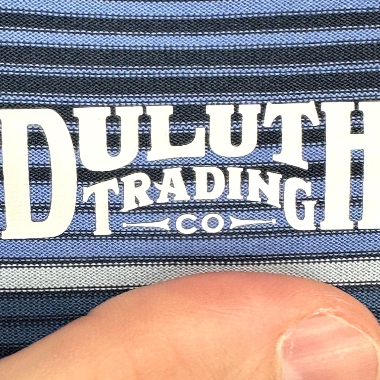 Duluth Trading Company Duluth Trading Co. Polo Shirt Mens Large Navy Blue Striped Short Sleeve Rugby Sanded Polyester Breathable Casual Outdoor Walking Comfort Mens Size US L / EU 52-54 / 3 - 4 Thumbnail