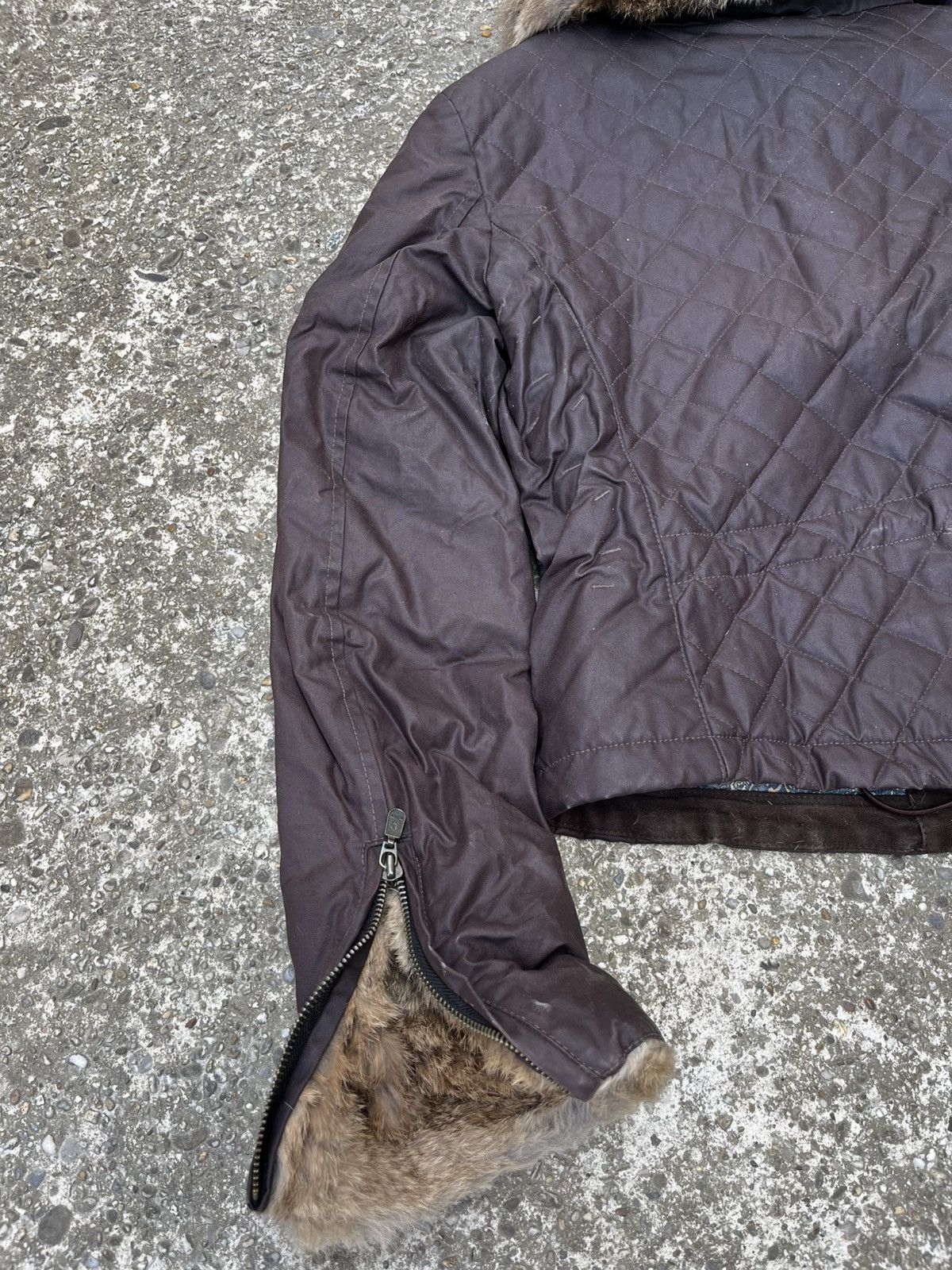 Belstaff × Vintage Belstaff Gold Label Waxed Vintage Fur Jacket Size M / US 6-8 / IT 42-44 - 12 Thumbnail