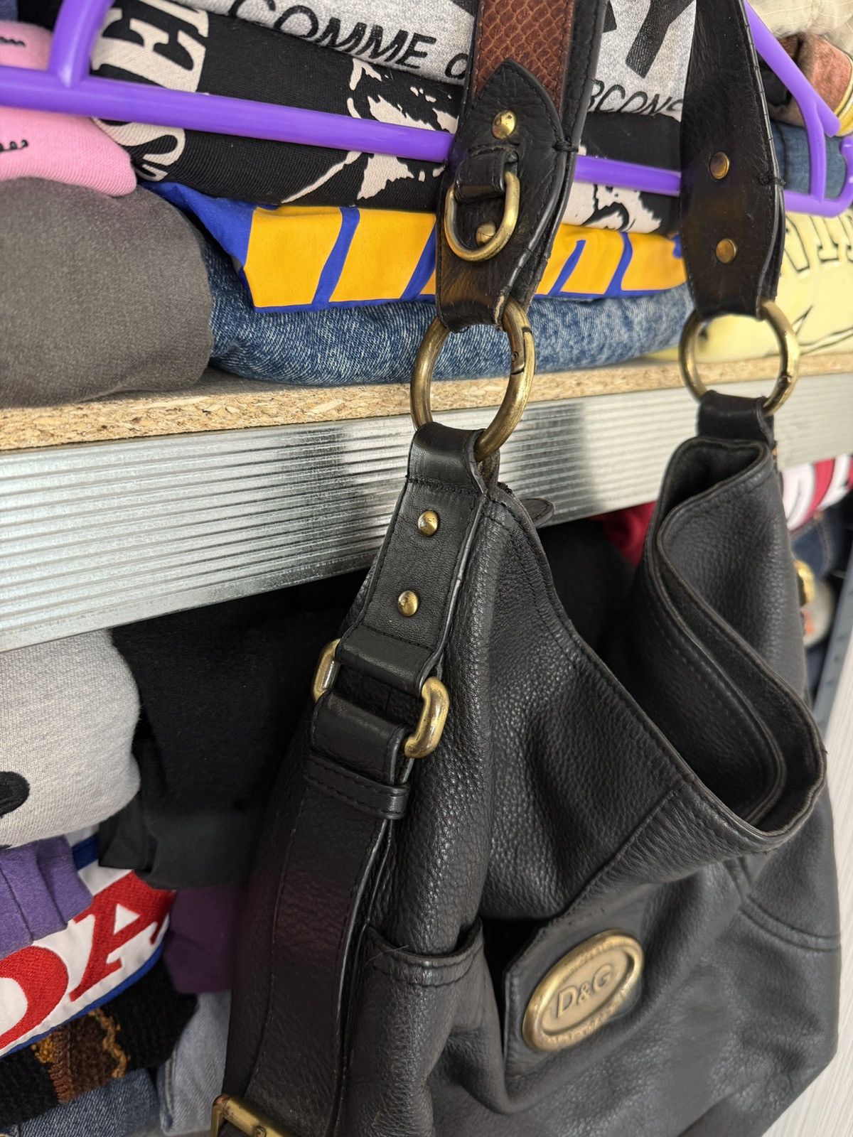 Dolce & Gabbana Vintage Dolce & Gabbana Leather Bag Y2K Metal Logo Size ONE SIZE - 5 Thumbnail