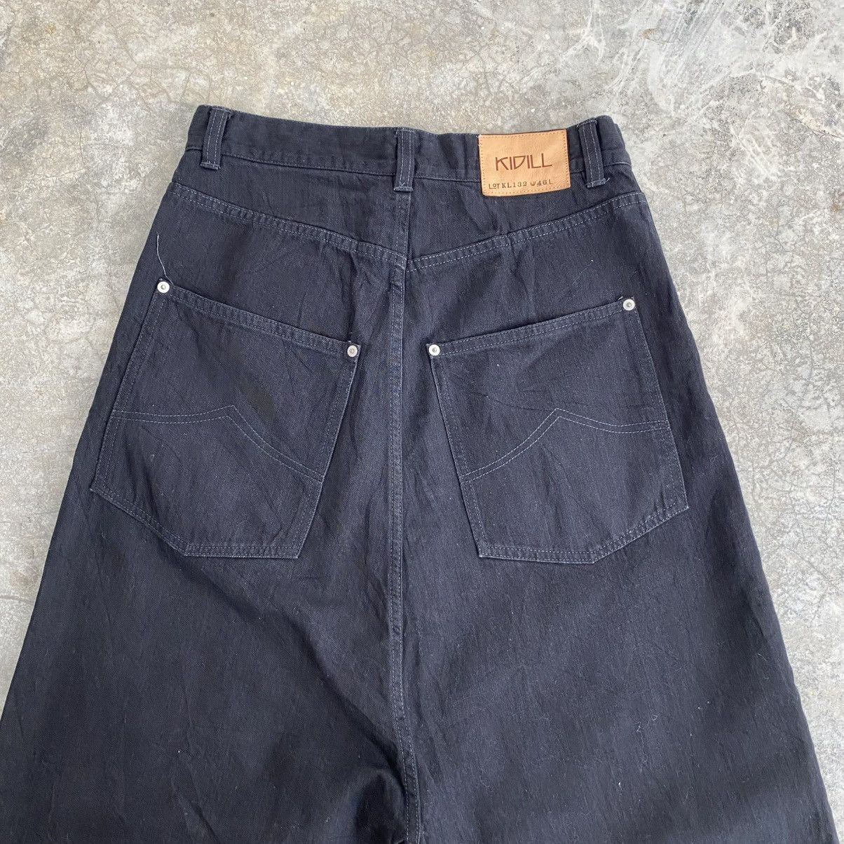 KIDILL KIDILL KL132 Black Drop Crotch Wide Cropped Denim Jeans Size US 30 / EU 46 - 9 Thumbnail
