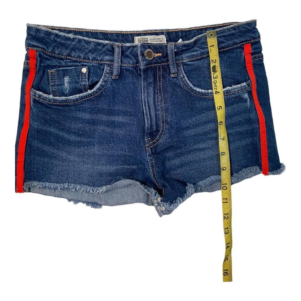 Zara Zara l Cutoff Denim Shorts W/ Red Stripe Size 4 Size 27" / US 4 / IT 40 - 8 Thumbnail