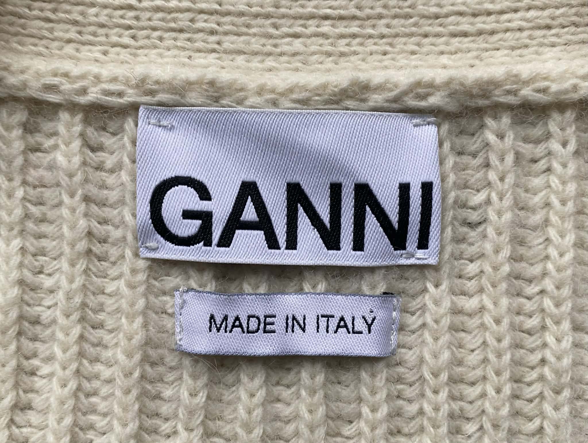 Ganni Ganni Rib Knit Embroidery Cardigan Cream Floral Smiley Size M / US 6-8 / IT 42-44 - 7 Thumbnail