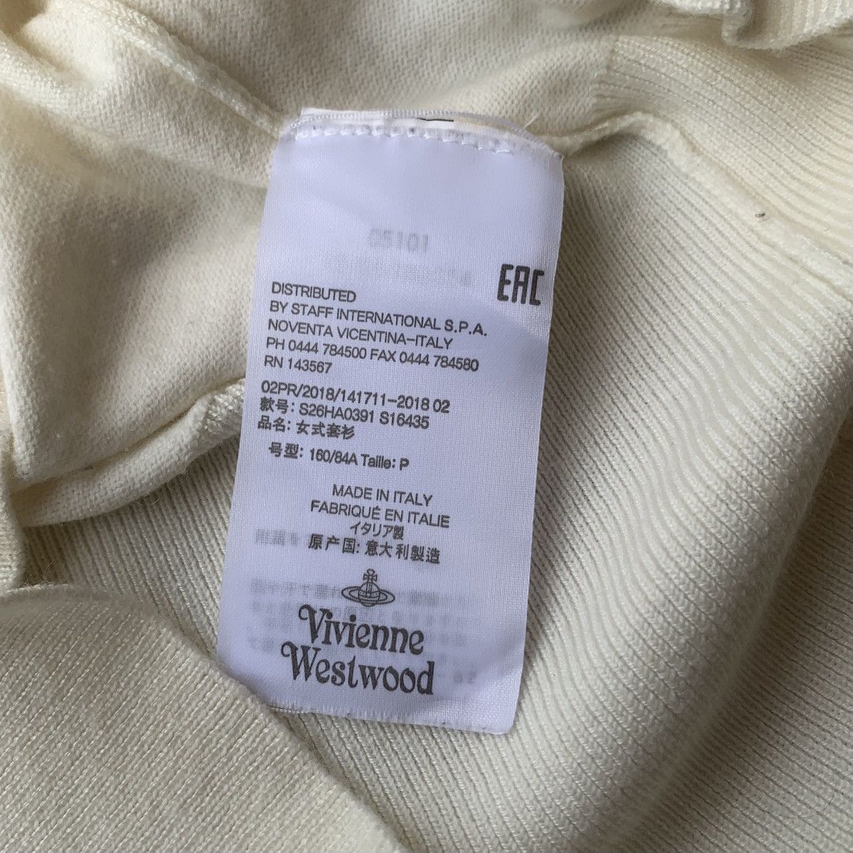 Vivienne Westwood Vivienne Westwood Knitwear Longsleve Broken White Size US S / EU 44-46 / 1 - 9 Thumbnail
