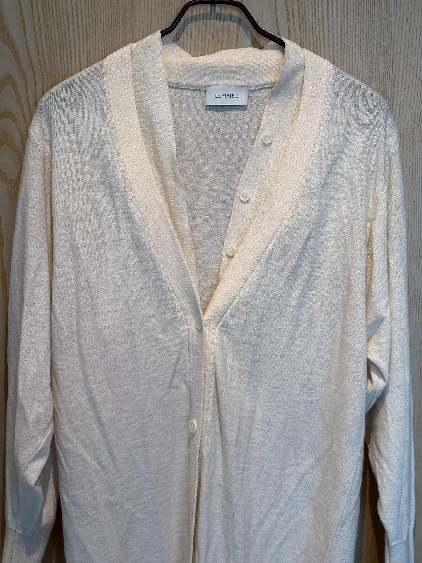 Lemaire LEMAIRE Ivory 100% Merino Wool Cardigan S Portugal Size US S / EU 44-46 / 1 - 2 Thumbnail