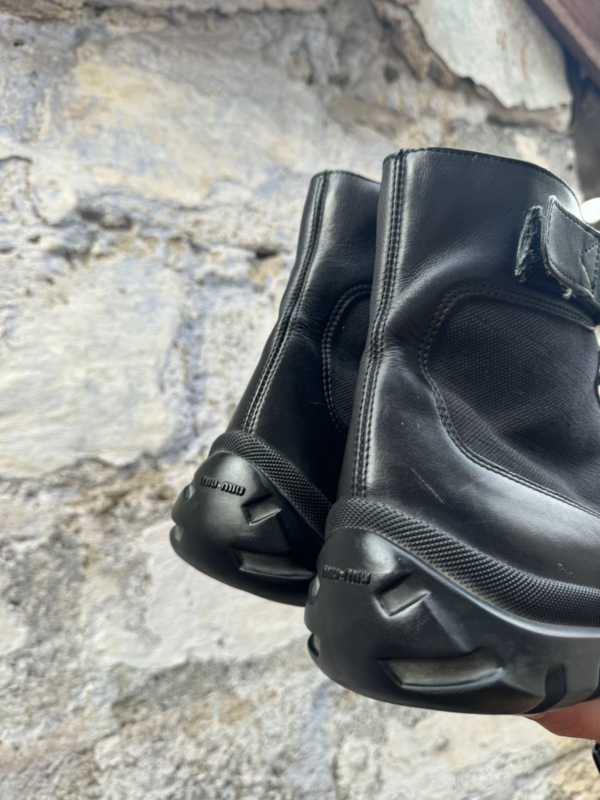 Miu Miu × Prada × Vintage Miu Miu Vintage 2000s Leather Black Boots Size 45 Size US 11 / EU 44 - 3 Thumbnail