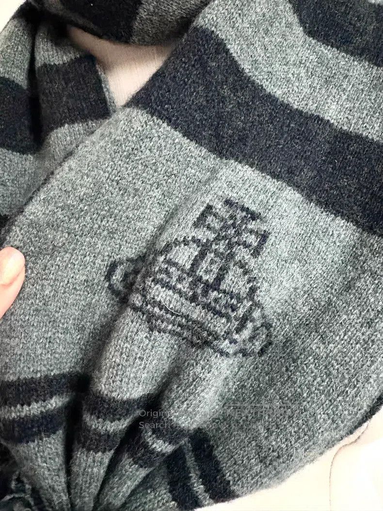 Vivienne Westwood Vivienne Westwood Grey Striped Large Saturn Scarf Size ONE SIZE - 5 Thumbnail