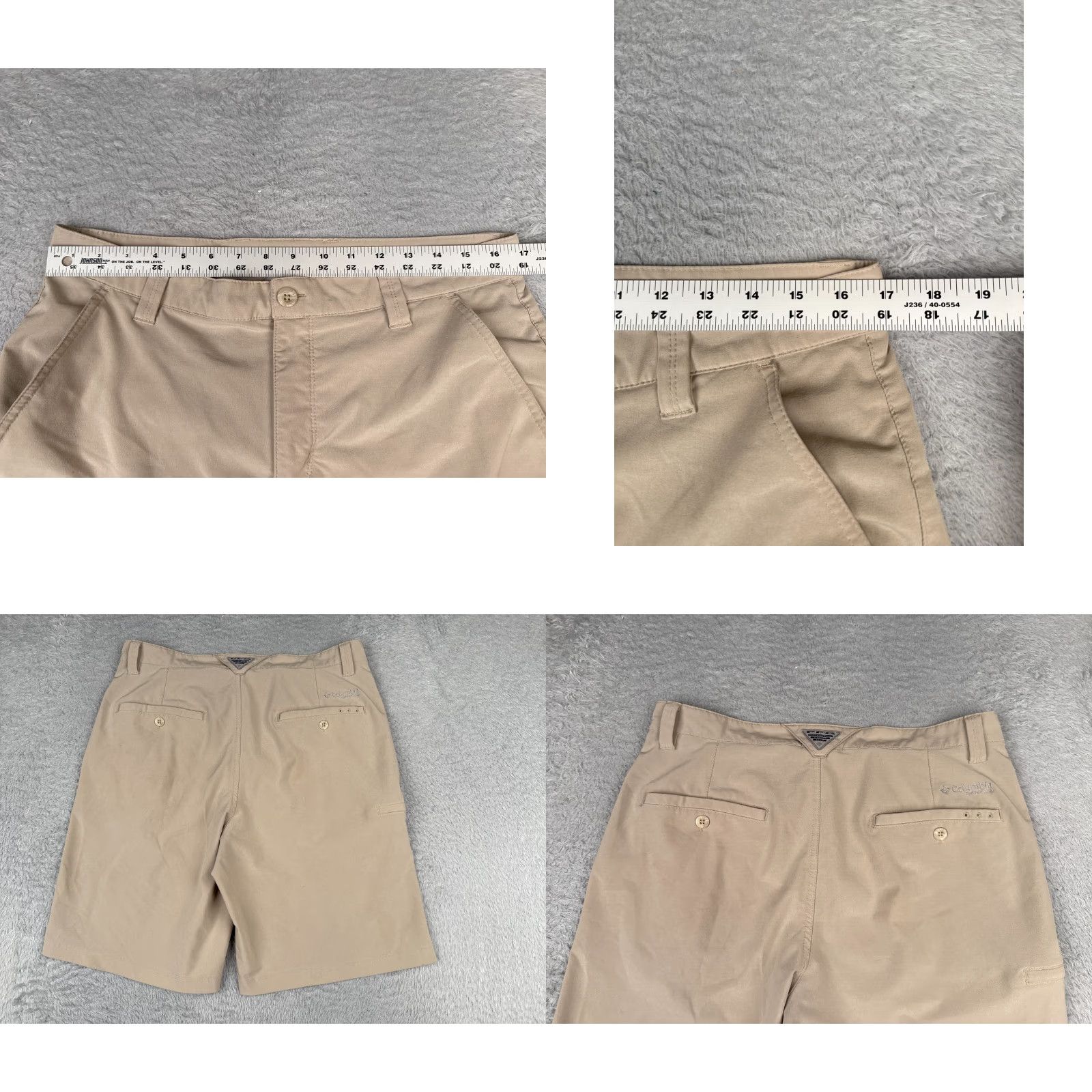 Vintage Columbia Mens Shorts Casual Chino Beige 34x10 Flat Front Polyester Cotton PFG Boating Size US 34 / EU 50 - 9 Thumbnail