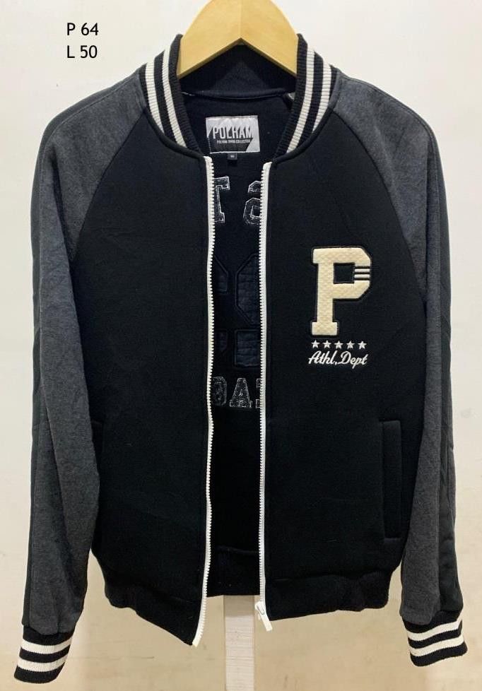 Vintage Polham Varsity Jacket Black Grey - Boston League 23 Size US S / EU 44-46 / 1 - 1 Thumbnail