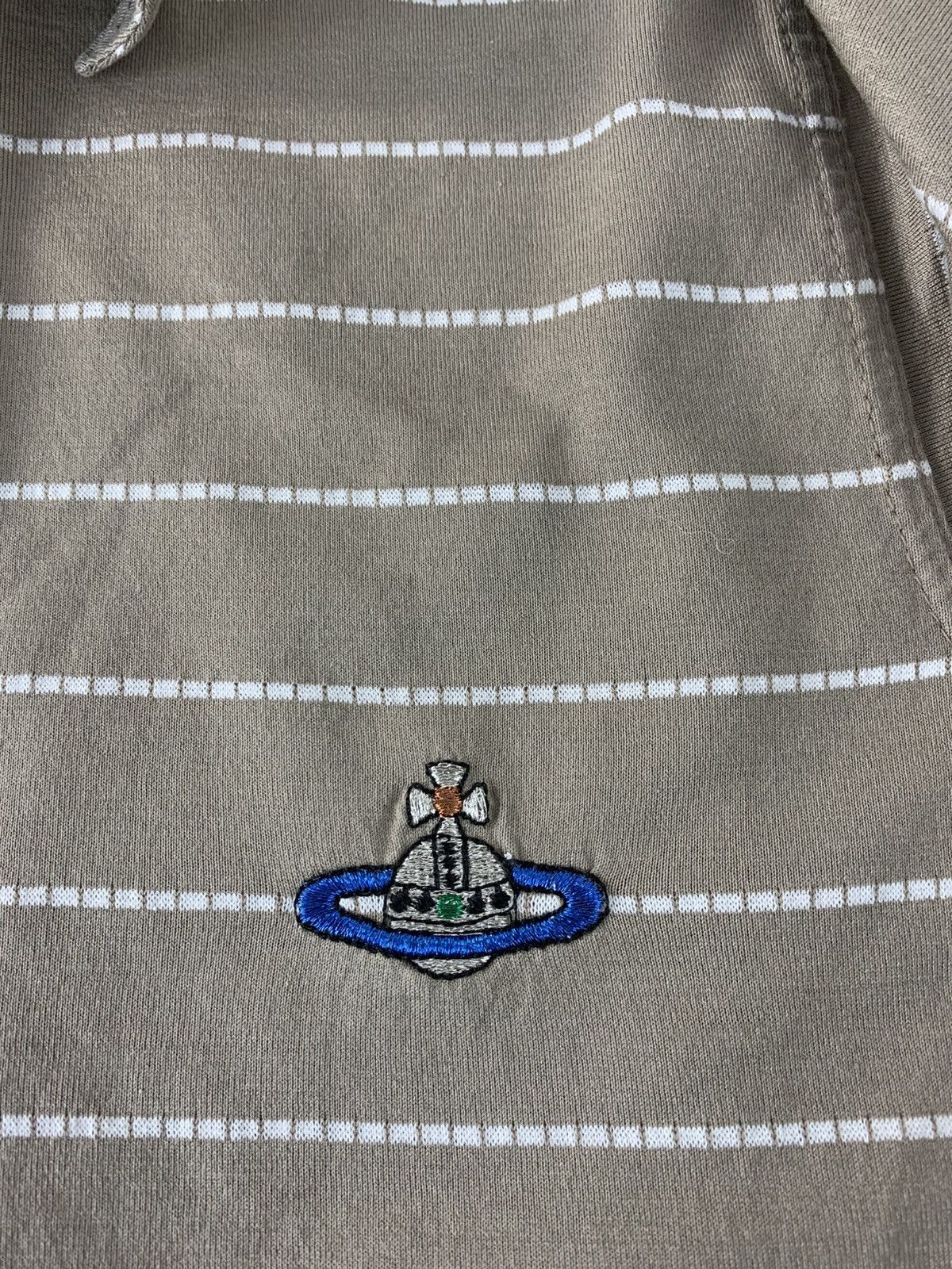 Vivienne Westwood 90s Vivienne Westwood Man Striped Small Orb Logo Polo Tee Size US S / EU 44-46 / 1 - 6 Thumbnail