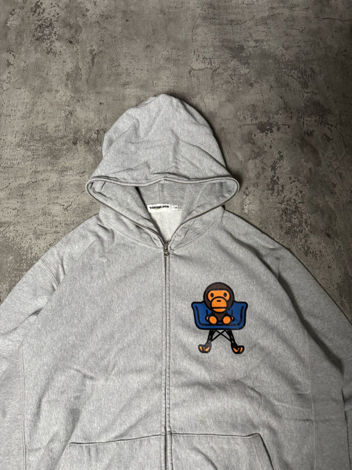 Bape VINTAGE BABY MILO BY BATHING APE GREY HOODIE WITH ZIPER Size US XL / EU 56 / 4 - 5 Thumbnail