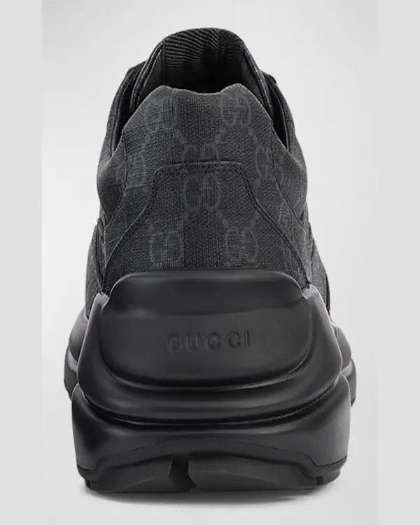 Gucci o1s1wg110325 Men's GG Rhyton Sneakers in Black Size US 5.5 / EU 38 - 2 Thumbnail