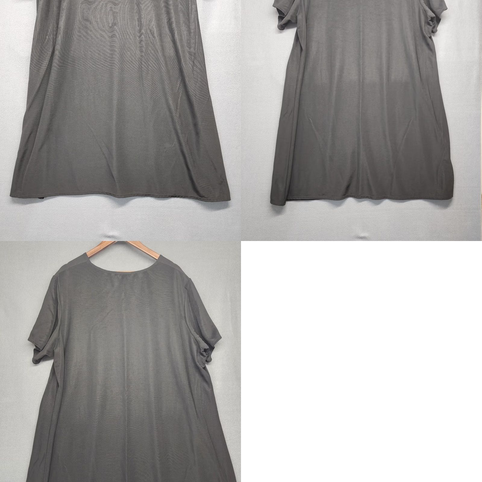 Vintage VINTAGE Susan Graver Style Dress Womens 3X Black Shift Liquid Knit Short Sleeve Stretch Midi Pullover Machine Washable Solid Spring Summer Womens Size 40" / US 18 - 8 Thumbnail
