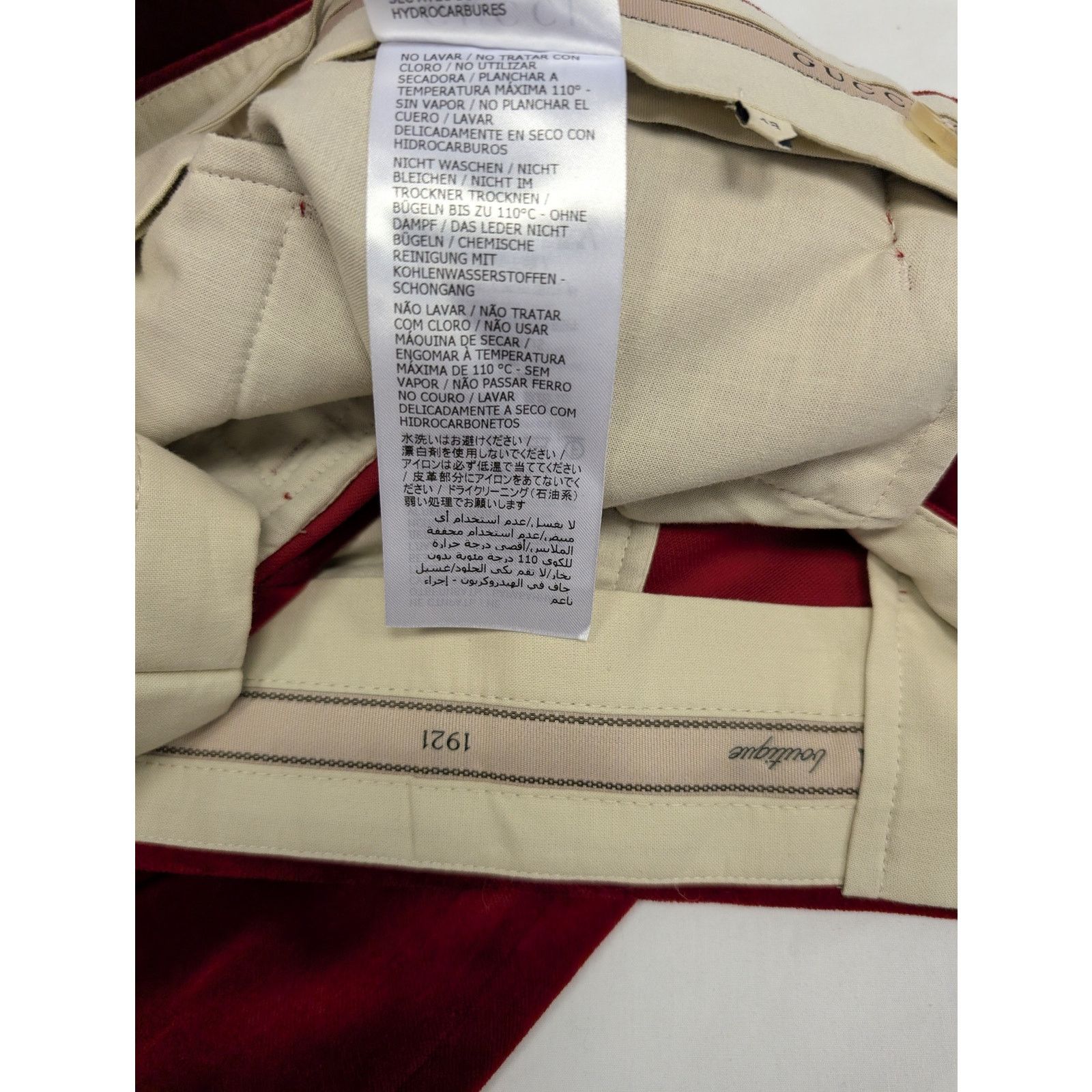 Gucci o1rshd1 Stretch Velvet W/Leather Short Pant in Fire/Mix Size US 32 / EU 48 - 17 Thumbnail