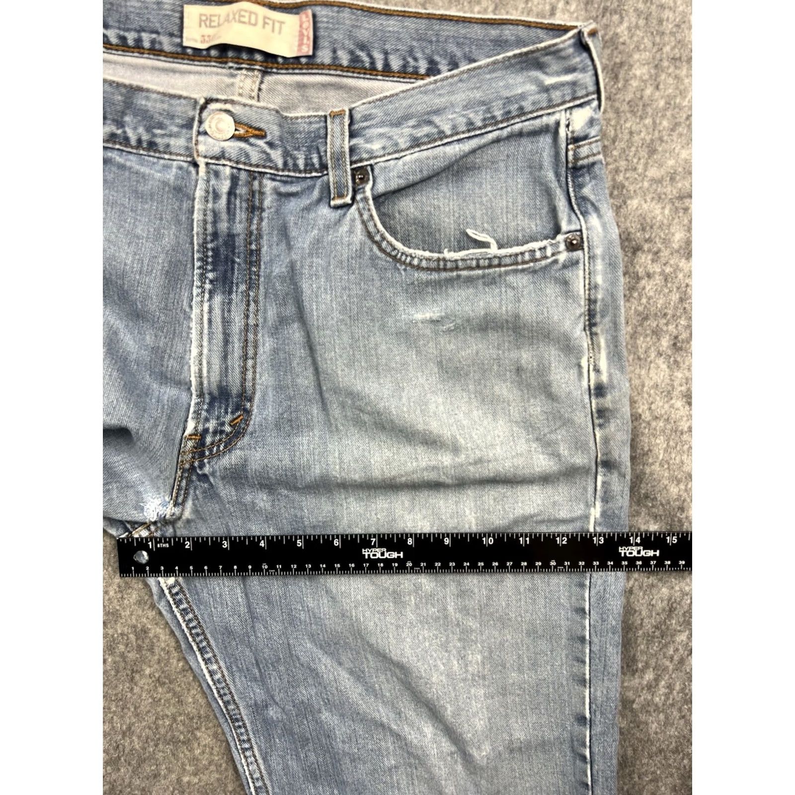 Levi's VINTAGE Levi's 550 Jeans Men Relaxed Fit Cropped Hem Distressed Size 36x32 36x27 Blue Denim 5-Pocket USA Leather Patch Zip Fly Size US 36 / EU 52 - 4 Thumbnail