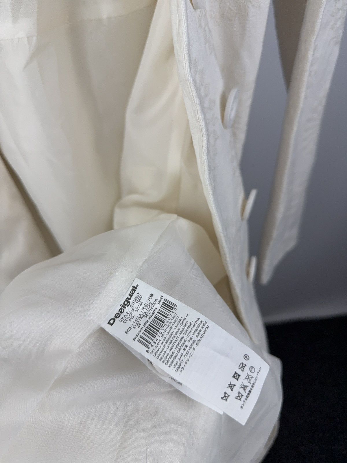 Designer × Desigual Desigual White Mandala Embroidered Boho Coat Size 44 (L) Size L / US 10 / IT 46 - 6 Thumbnail