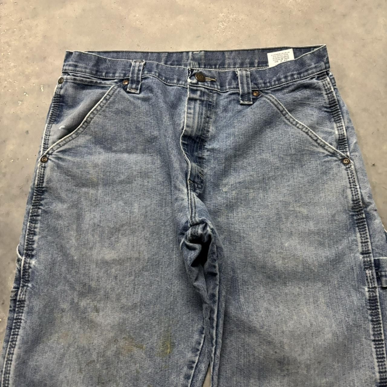 Japanese Brand × Vintage Crazy Vintage Y2K/2000s Grunge Medium Wash Distressed Skater Carpenter Denim Jeans! Size US 32 / EU 48 - 5 Thumbnail