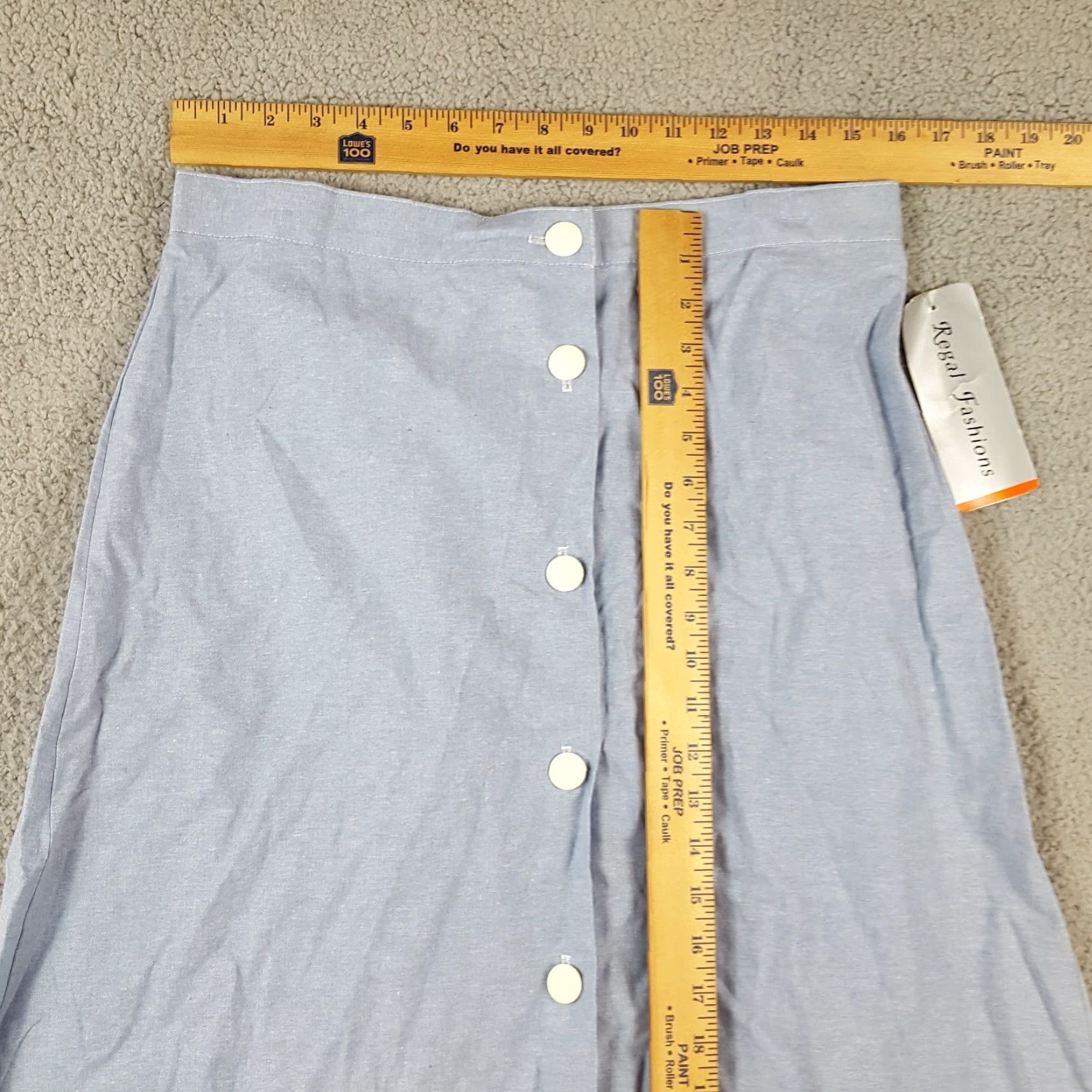 Denime VINTAGE Regal Denim A-Line Maxi Skirt Women's Large Blue Button Front 80s 90s Western Retro Size 36" / US 14 / IT 50 - 7 Thumbnail
