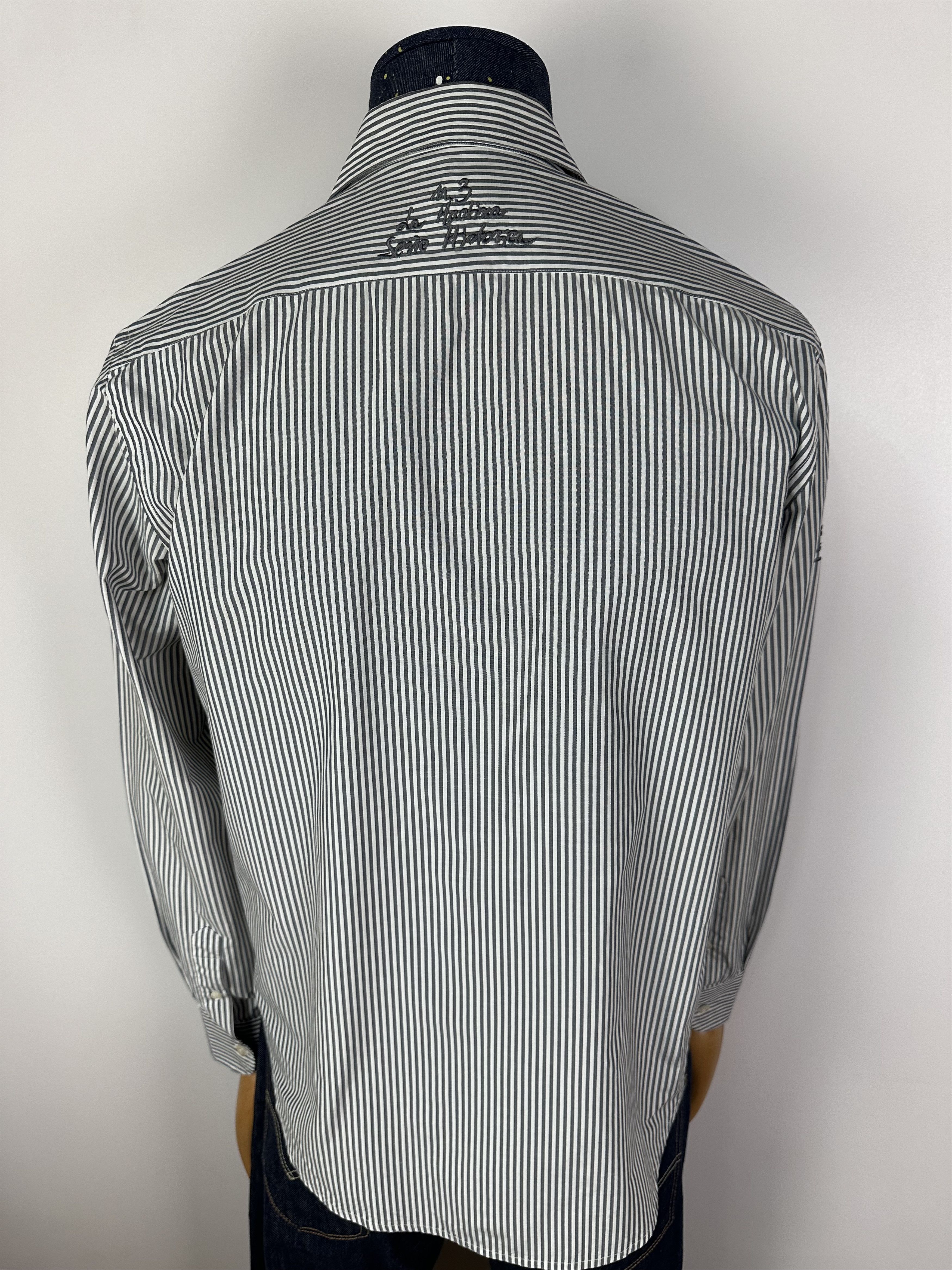 La Martina La MArtina Mens Shirt Gray Stripes Long Sleeves Button Up Size US L / EU 52-54 / 3 - 9 Thumbnail